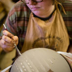 Victoria Claire Dawes at work in her studio at Yorkshire Art Space’ Persistence Works in Sheffield 2017